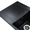 Гранітна мийка Globus Lux KOMO 790х500-А0001, чорний металiк- Фото 3